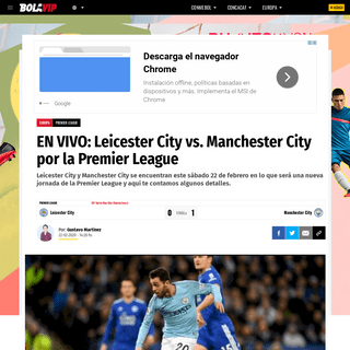 EN VIVO- Leicester City vs. Manchester City por la Premier League - Bolavip