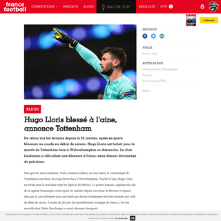 A complete backup of www.francefootball.fr/news/Hugo-lloris-blesse-a-l-aine-annonce-tottenham/1115117
