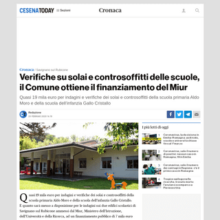 A complete backup of www.cesenatoday.it/cronaca/verifiche-su-solai-e-controsoffitti-delle-scuole-il-comune-ottiene-il-finanziame