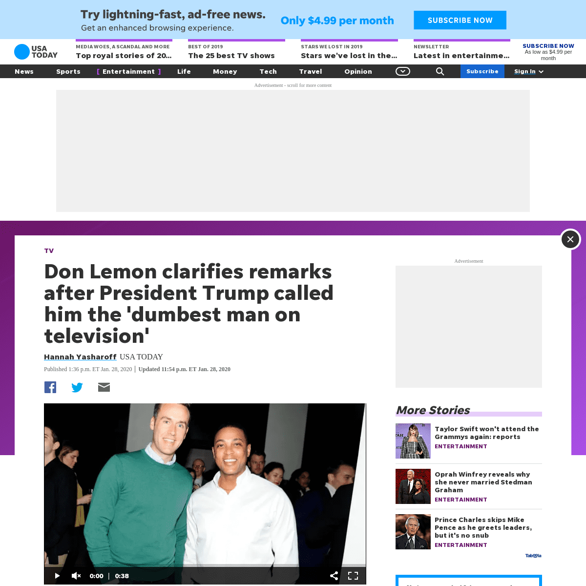 A complete backup of www.usatoday.com/story/entertainment/tv/2020/01/28/trump-tweets-cnn-don-lemon-laughing-joke-his-fans/459785
