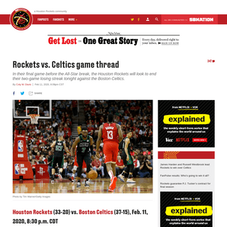 Rockets vs. Celtics game thread - The Dream Shake