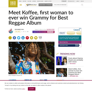 A complete backup of face2faceafrica.com/article/meet-koffee-first-woman-to-ever-win-grammy-for-best-reggae-album