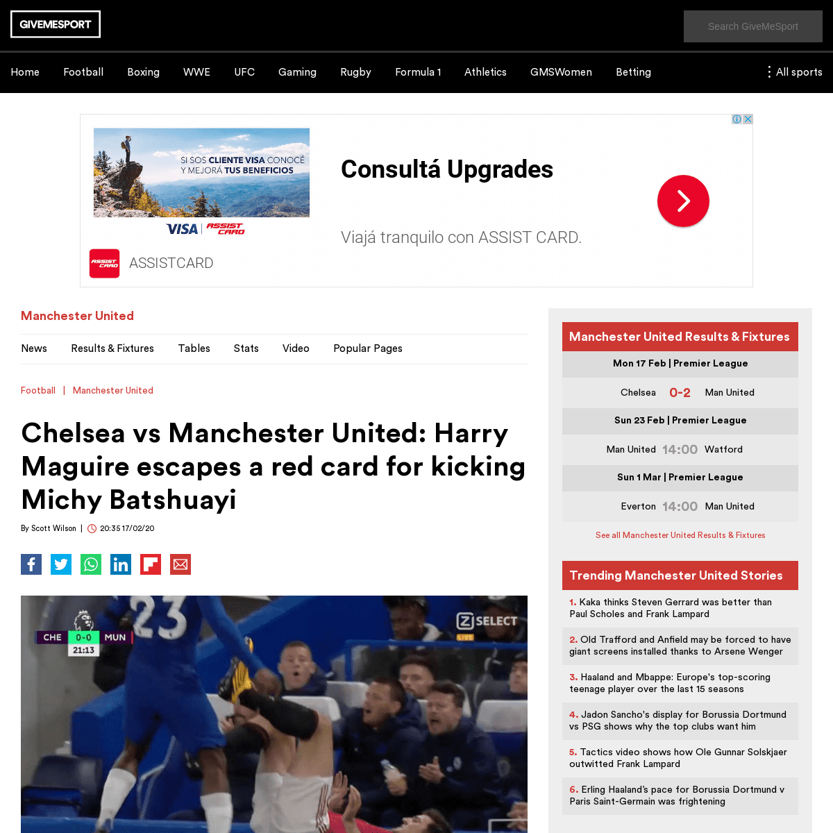A complete backup of www.givemesport.com/1547778-chelsea-vs-manchester-united-harry-maguire-escapes-a-red-card-for-kicking-michy