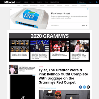 A complete backup of www.billboard.com/articles/news/awards/8549323/tyler-the-creator-bellhop-outfit-grammys-photos
