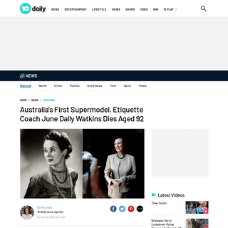 Australia's First Supermodel June Dally-Watkins Has Die... - 10 daily