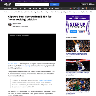 A complete backup of sports.yahoo.com/clippers-paul-george-fined-35-k-for-home-cooking-criticism-204346949.html