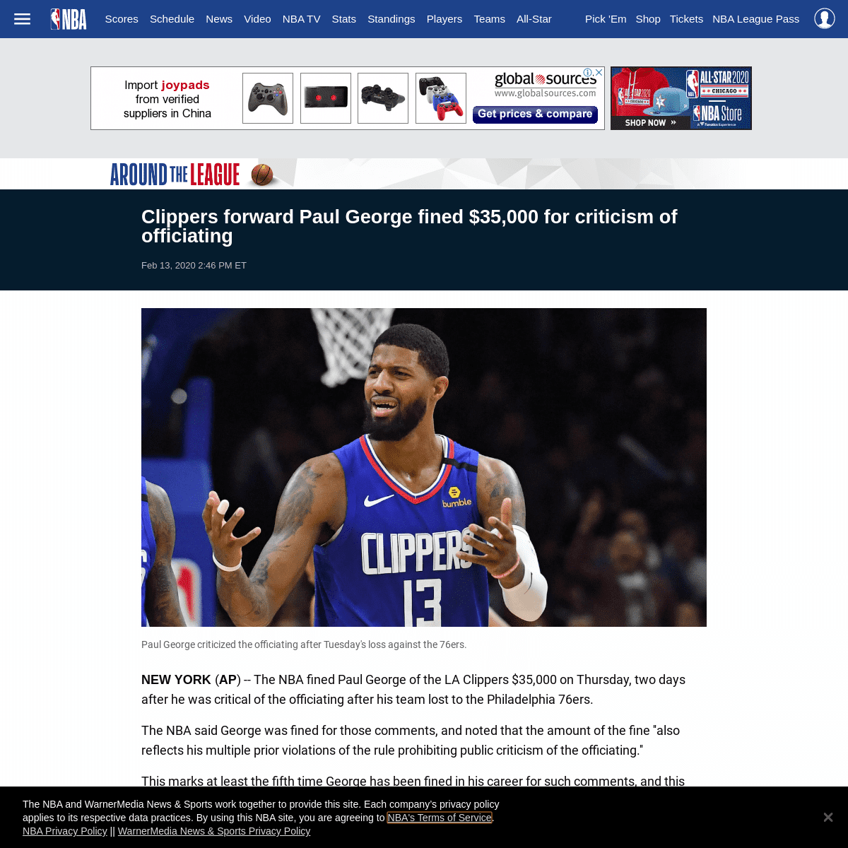 A complete backup of www.nba.com/article/2020/02/13/clippers-paul-george-fined-referee-criticism