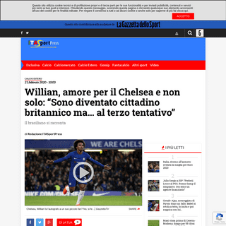A complete backup of www.itasportpress.it/calcio-estero/willian-amore-per-il-chelsea-e-non-solo-sono-diventato-cittadino-britann