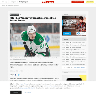 A complete backup of www.lequipe.fr/Hockey-sur-glace/Actualites/Nhl-les-vancouver-canucks-ecrasent-les-boston-bruins/1112511