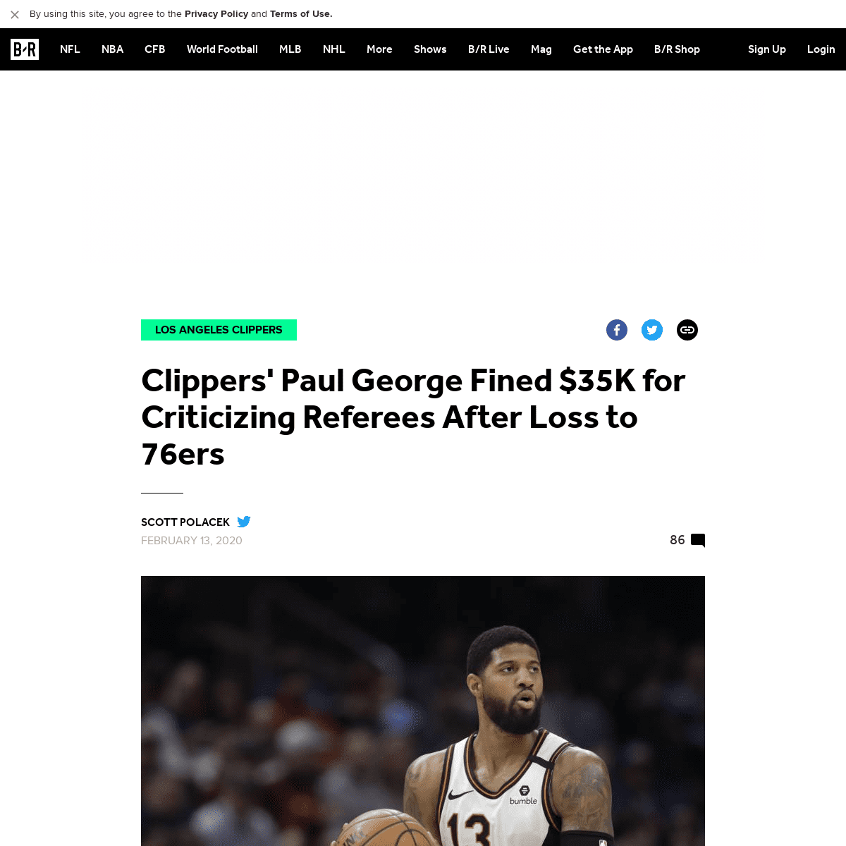 A complete backup of bleacherreport.com/articles/2876176-clippers-paul-george-fined-35k-for-criticizing-referees-after-loss-to-7