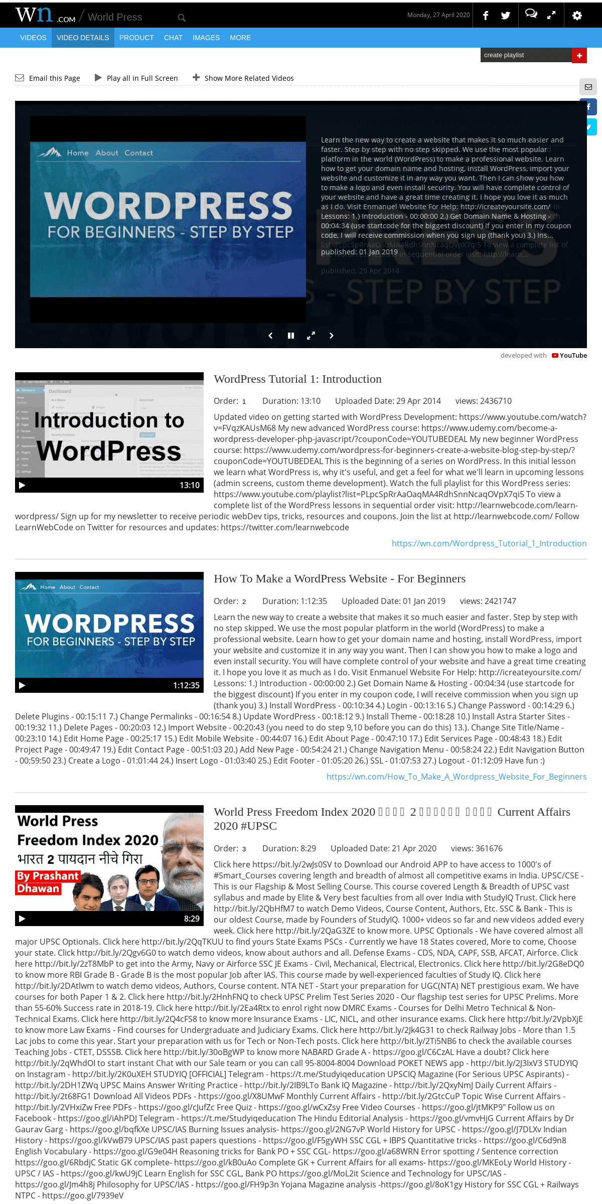 A complete backup of worldpress.com