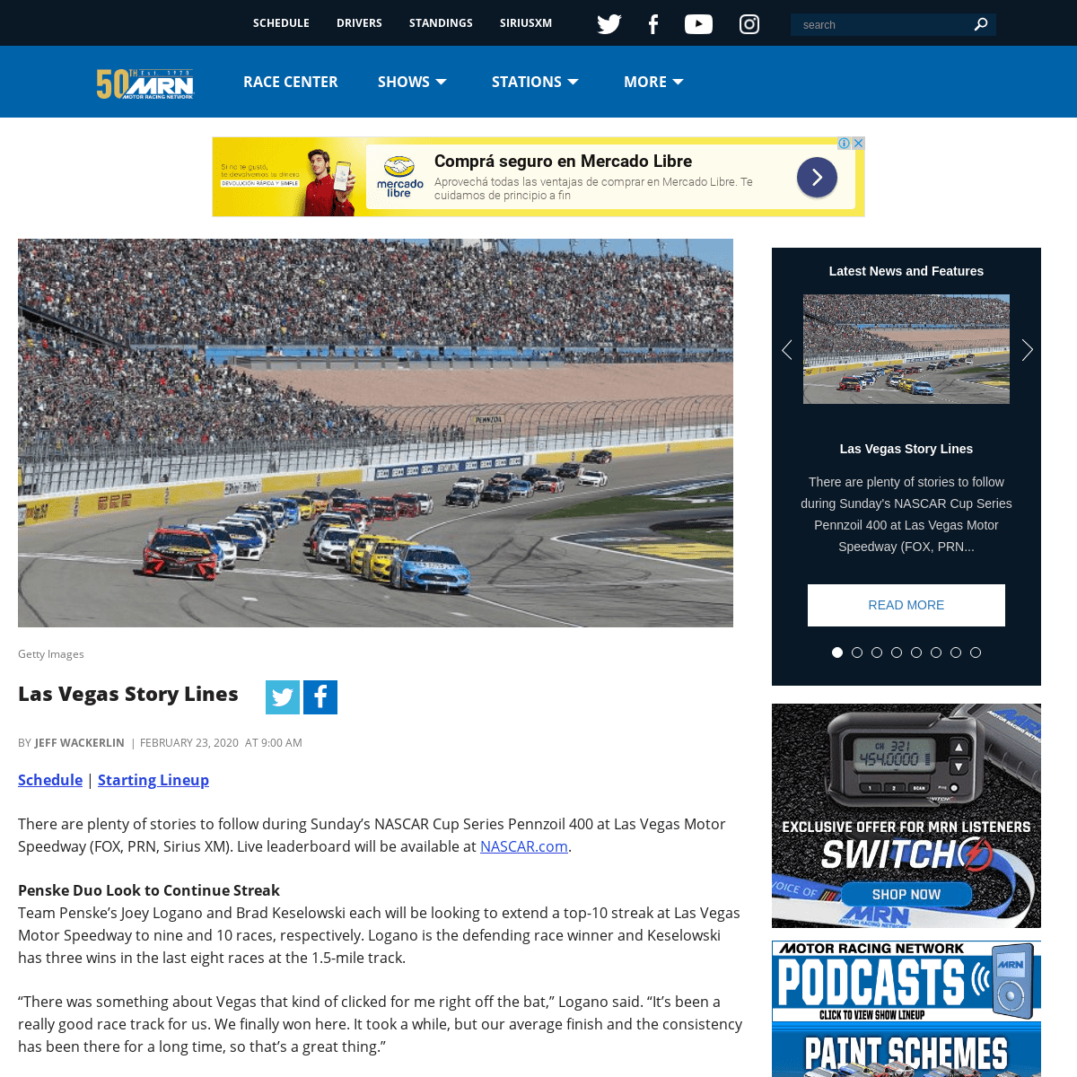 A complete backup of www.mrn.com/2020/02/23/las-vegas-story-lines-2020-pennzoil-400/
