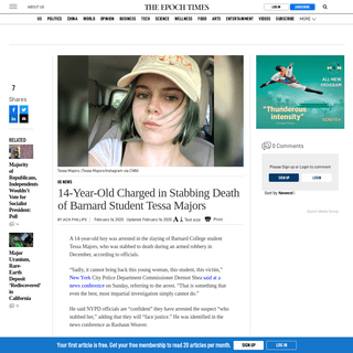 A complete backup of m.theepochtimes.com/14-year-old-charged-in-stabbing-death-of-barnard-student-tessa-majors_3239826.html