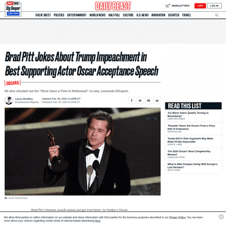 A complete backup of www.thedailybeast.com/brad-pitt-jokes-about-trump-impeachment-in-best-supporting-actor-oscar-acceptance-spe