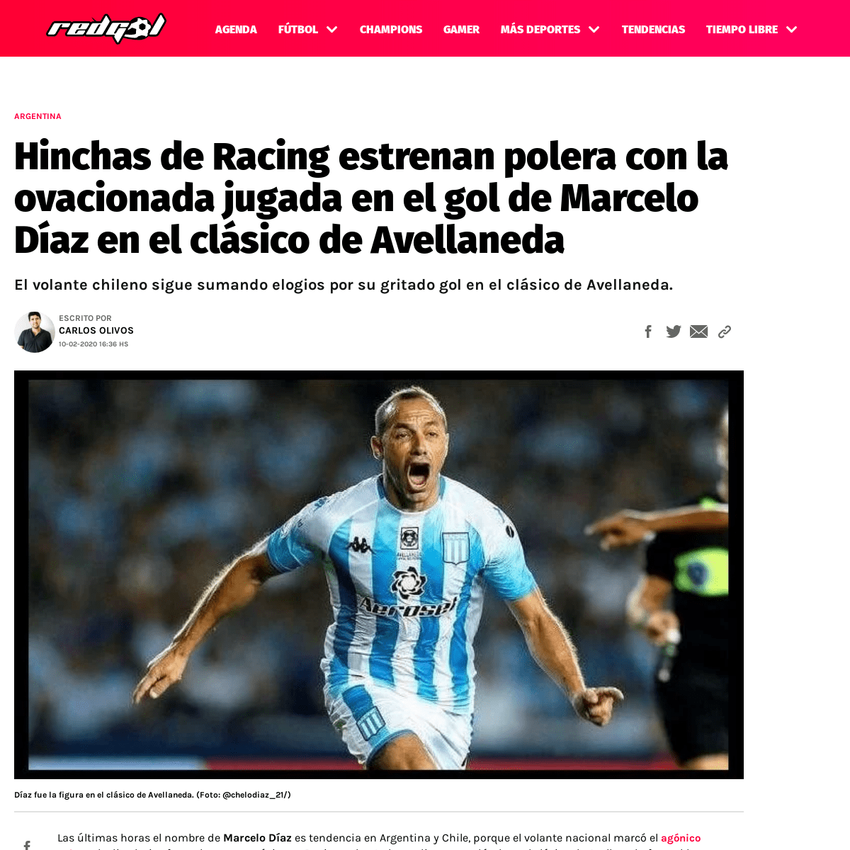 A complete backup of redgol.cl/internacional/Hinchas-de-Racing-estrenan-polera-con-la-ovacionada-jugada-en-el-gol-de-Marcelo-Dia