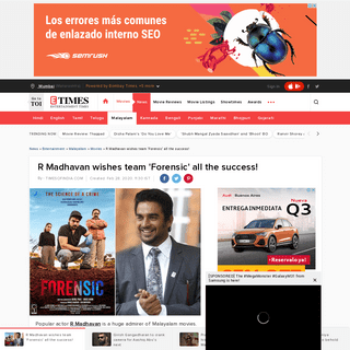 A complete backup of timesofindia.indiatimes.com/entertainment/malayalam/movies/news/r-madhavan-wishes-team-forensic-all-the-suc
