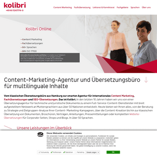 ÃœbersetzungsbÃ¼ro und Content-Marketing-Agentur - Kolibri Online