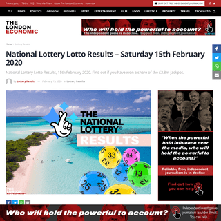 A complete backup of www.thelondoneconomic.com/lottery-results/national-lottery-lotto-results-saturday-15th-february-2020/15/02/