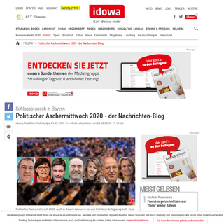 A complete backup of www.idowa.de/inhalt.schlagabtausch-in-bayern-politischer-aschermittwoch-2020-der-nachrichten-blog.606f1880-