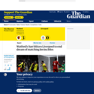 A complete backup of www.theguardian.com/football/2020/feb/29/watford-liverpool-premier-league-match-report
