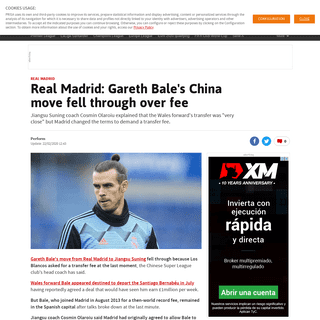 Real Madrid - Real Madrid- Gareth Bale's China move fell through over fee - AS.com