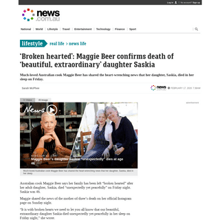 A complete backup of www.news.com.au/lifestyle/real-life/news-life/broken-hearted-maggie-beer-confirms-death-of-daughter-saskia/