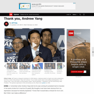Thank you, Andrew Yang (opinion) - CNN