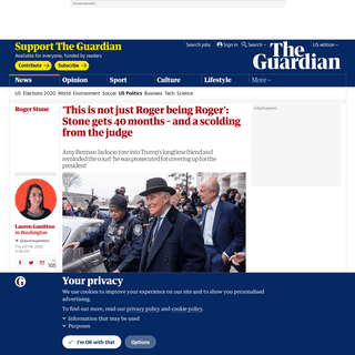 A complete backup of www.theguardian.com/us-news/2020/feb/20/roger-stone-trial-40-months-sentence