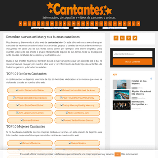A complete backup of cantantes.info