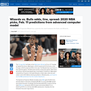 Wizards vs. Bulls odds, line, spread- 2020 NBA picks, Feb. 11 predictions from advanced computer model - CBSSports.com