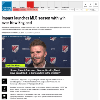 Impact launches MLS season with win over New England - Montreal Gazette