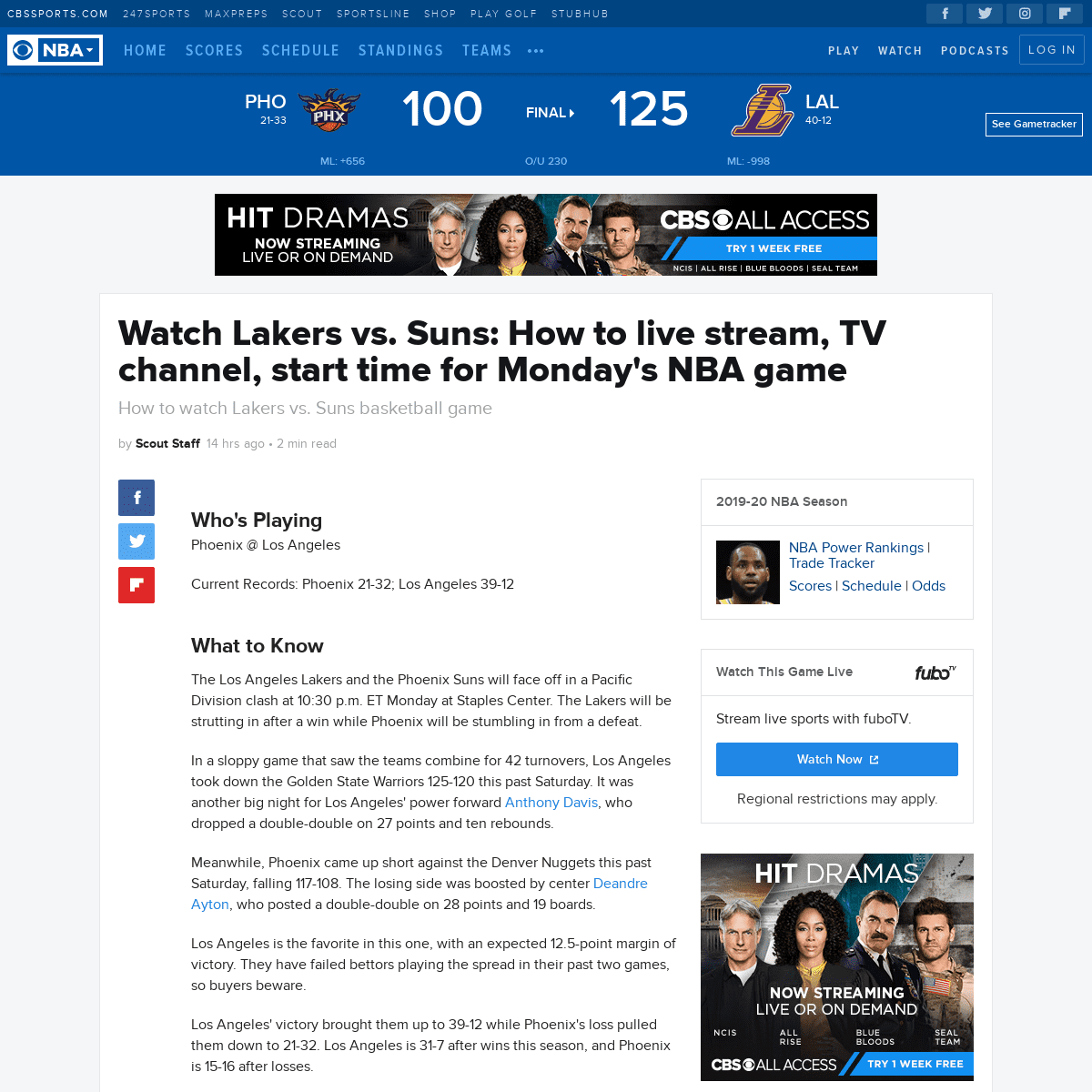 A complete backup of www.cbssports.com/nba/news/watch-lakers-vs-suns-how-to-live-stream-tv-channel-start-time-for-mondays-nba-ga