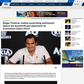 A complete backup of www.foxsports.com.my/tennis/australian-open/140963/roger-federer-makes-surprising-admission-about-his-quart