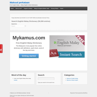 Mykamus- Free Online English Malay Dictionaries