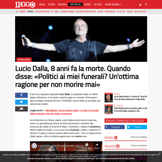 A complete backup of www.leggo.it/spettacoli/musica/lucio_dalla_morte_8_anni_fa_funerali_ultime_notizie-5084545.html