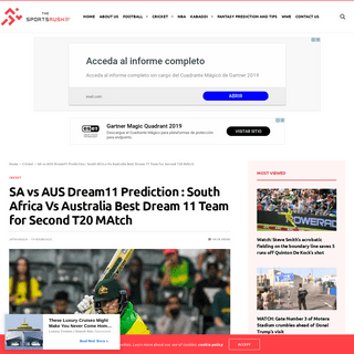 SA vs AUS Dream11 Prediction - South Africa Vs Australia Best Dream 11 Team for Second T20 MAtch - The SportsRush