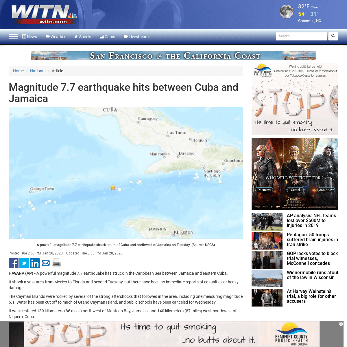 A complete backup of www.witn.com/content/news/Powerful-earthquake-hits-between-Cuba-and-Jamaica-567363191.html