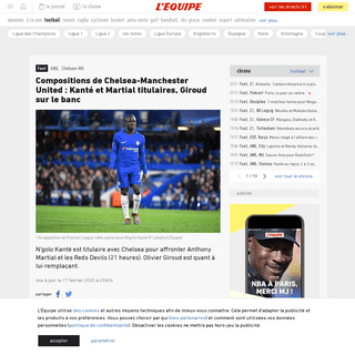 A complete backup of www.lequipe.fr/Football/Actualites/Compositions-de-chelsea-manchester-united-kante-et-martial-titulaires-gi