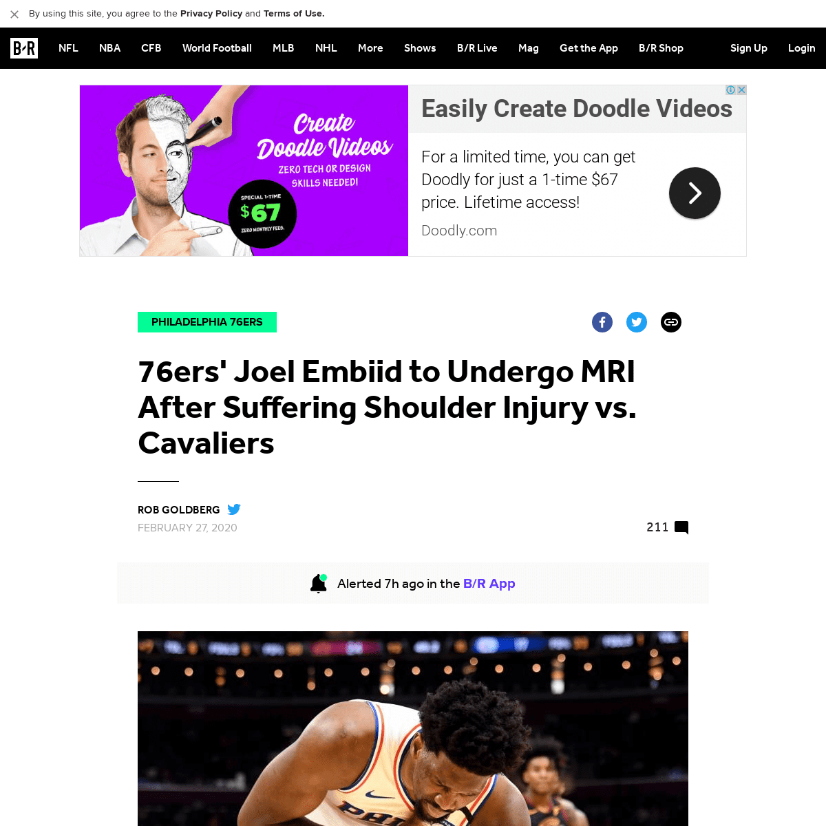 A complete backup of bleacherreport.com/articles/2875489-76ers-joel-embiid-ruled-out-vs-cavaliers-after-suffering-shoulder-injur