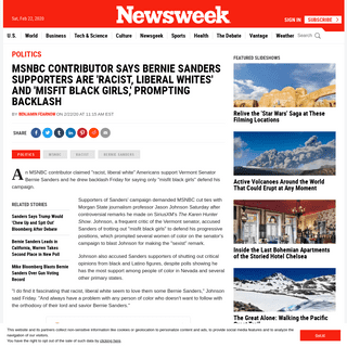 A complete backup of www.newsweek.com/msnbc-contributor-says-bernie-sanders-supporters-are-racist-liberal-whites-misfit-black-14