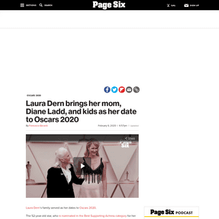 A complete backup of pagesix.com/2020/02/09/laura-dern-brings-her-mom-diane-ladd-and-kids-as-her-date-to-oscars-2020/