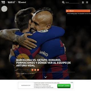 A quÃ© hora juega el Barcelona de Arturo Vidal contra el Getafe - Tele 13