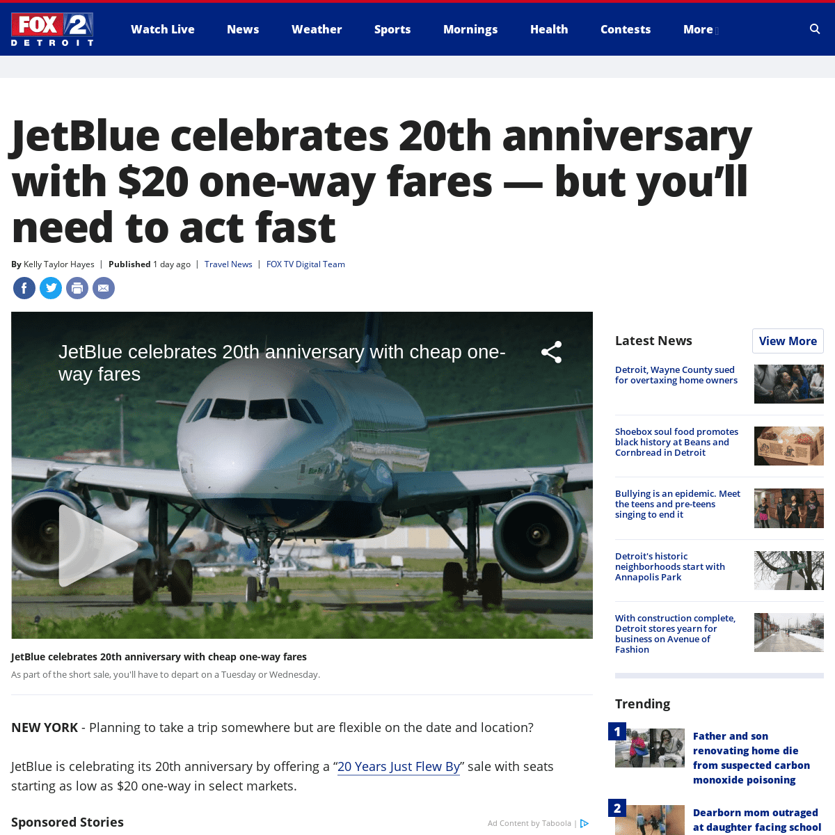 A complete backup of www.fox2detroit.com/news/jetblue-celebrates-20th-anniversary-with-20-one-way-fares-but-youll-need-to-act-fa