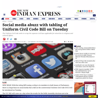 A complete backup of www.newindianexpress.com/nation/2020/feb/11/social-media-abuzz-with-tabling-of-uniform-civil-code-bill-on-t