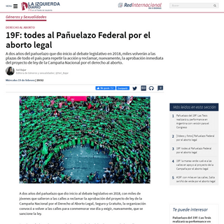 A complete backup of www.laizquierdadiario.com/19F-todes-al-Panuelazo-Federal-por-el-aborto-legal