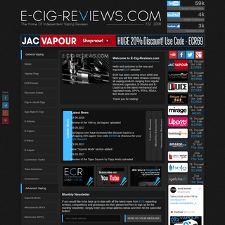 E-Cig-Reviews.com - Everything Vape Related Including Electronic Cigarette And E-Liquid Vaping Video Reviews, Vape Tutorials Cov