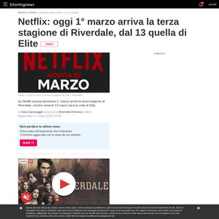 Netflix- oggi 1Â° marzo arriva la terza stagione di Riverdale, dal 13 quella di Elite