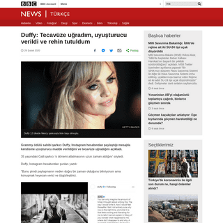Duffy- TecavÃ¼ze uÄŸradÄ±m, uyuÅŸturucu verildi ve rehin tutuldum - BBC News TÃ¼rkÃ§e