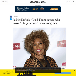 A complete backup of www.latimes.com/world-nation/story/2020-02-18/songwriter-and-good-times-actress-janet-dubois-dies