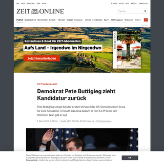 A complete backup of www.zeit.de/politik/ausland/2020-03/pette-buttigieg-rueckzug-kandidatur-praesidentschaftswahl-us-wahlkampf